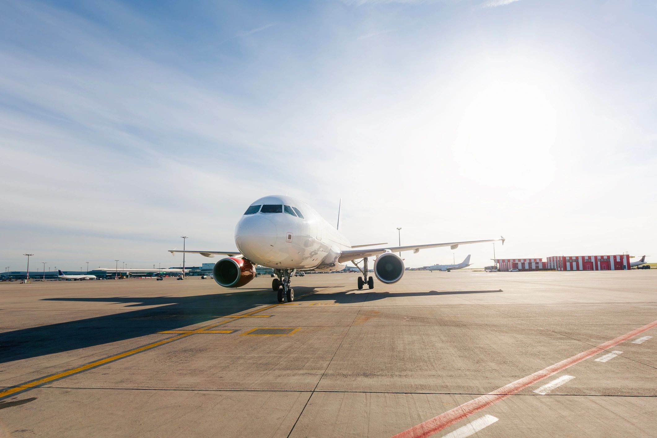 Cargo aircraft on airport tarmac